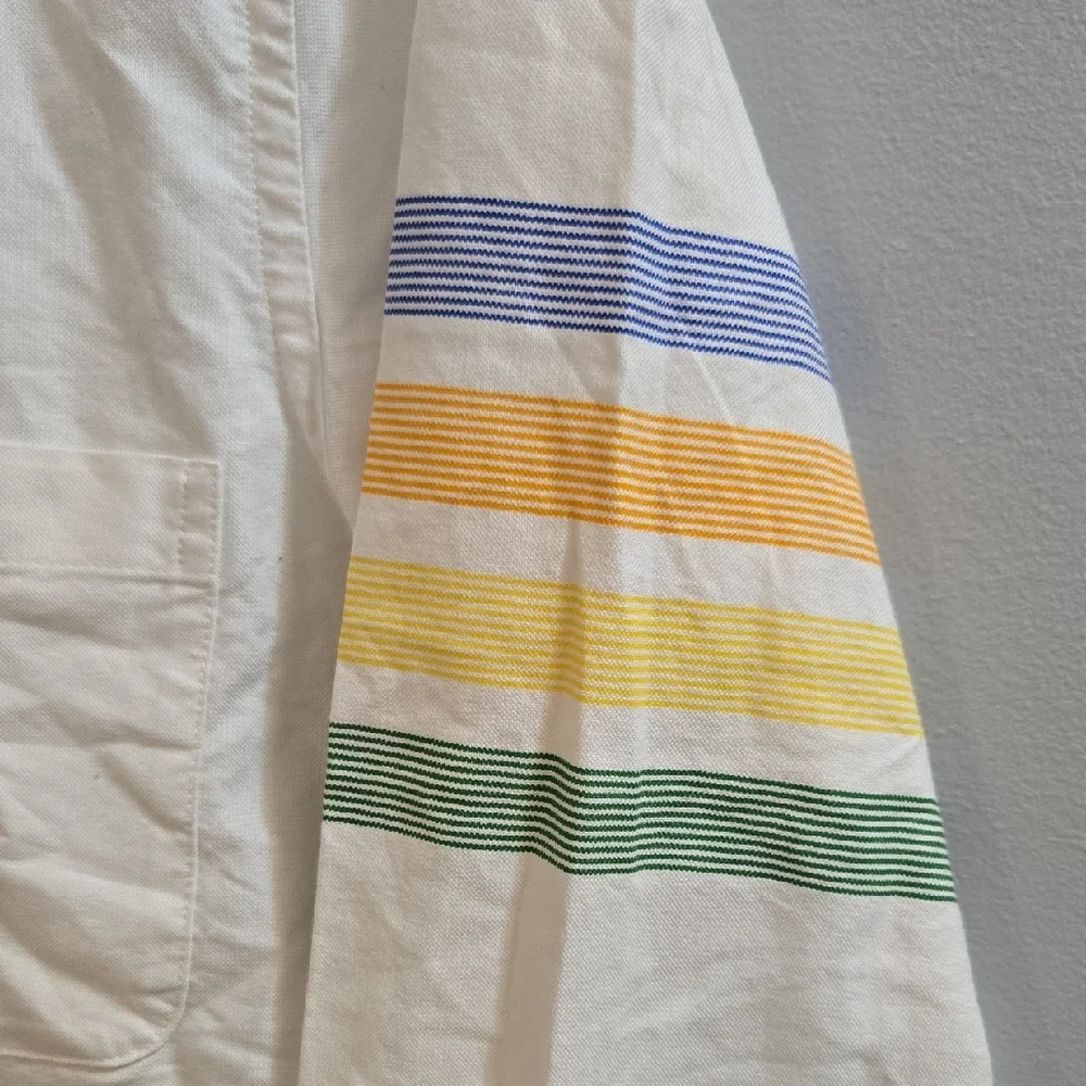 Thom Browne White Shirt with Multicolor Sleeve Stripes Size 1 (Small) - Picture 4 of 8